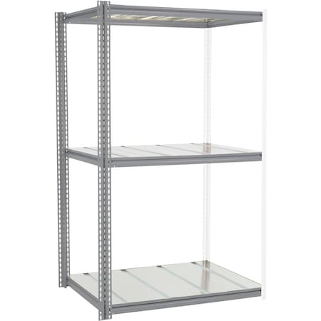 Global Industrial High Cap. Add-On Rack 48Wx48Dx60H 3 Levels Steel Deck 1500lb Per Level GRY 581048GY